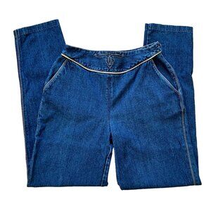 Pentimento by Britannia Denim Jeans Embroidered Waist Side Zip Bareback Vintage
